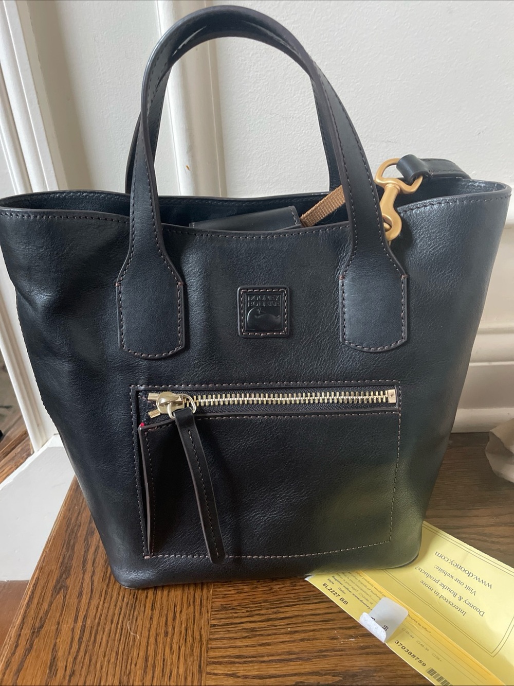 DOONEY & BOURKE FLORENTINE BRINLEY NORTH SOUTH TOTE BAG Black Satchel $428 nwot